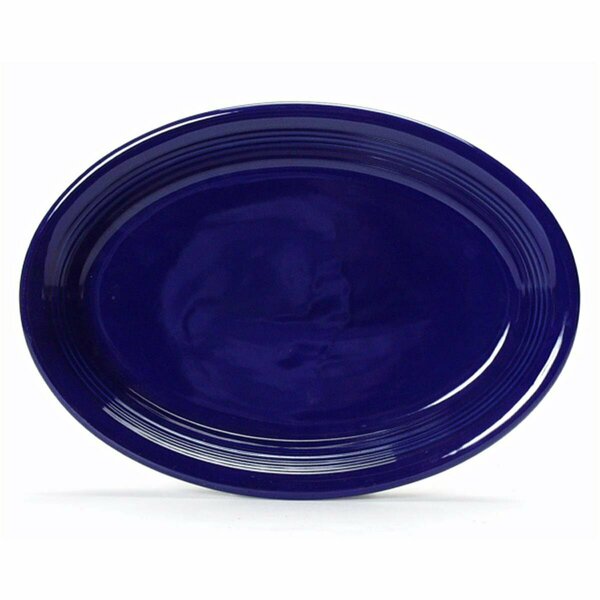 Tuxton China Concentrix 13.5 in. x 9.75 in. Oval Platter Coupe - Cobalt - 6 pcs CCH-1352